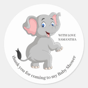 Elephant thank you classic round sticker