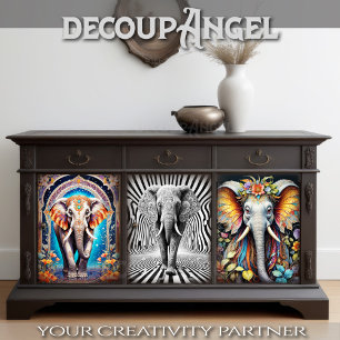 Elephant Theme Set - Decoupage -  Wrapping Paper Sheet