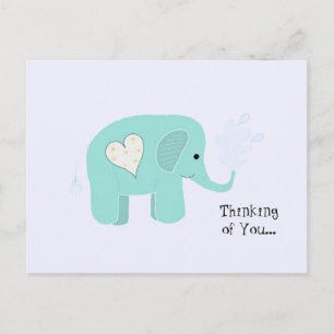 Elephant Thinking of You Postcard