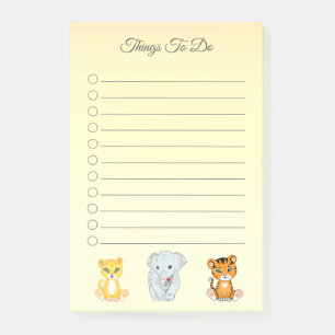 Elephant, Tiger & Leopard Things To Do Post-it Notes