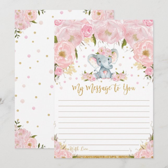 Elephant Time Capsule Message To You Blank Cards (Front/Back)