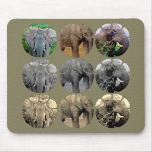 elephant tones Sepia BW Colour Mouse Mat