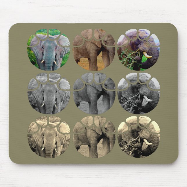 elephant tones | Sepia BW Colour Mouse Mat (Front)