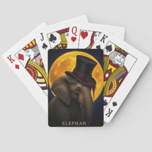 Elephant Top Hat Gothic Surreal Playing Cards