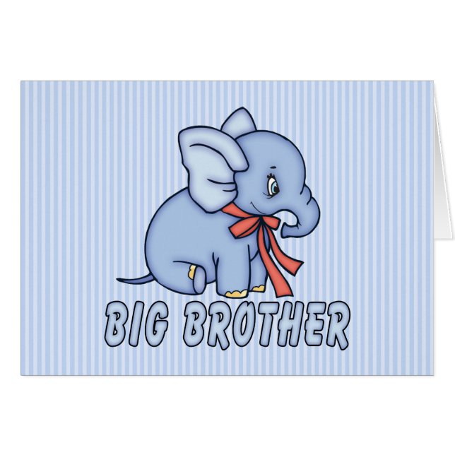 Elephant Toy Big Brother Blank Card (Front Horizontal)