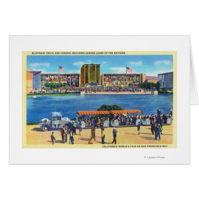 Elephant Train and Federal Bldg, CA Worlds Fair (Front Horizontal)