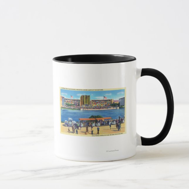 Elephant Train and Federal Bldg, CA Worlds Fair Mug (Right)