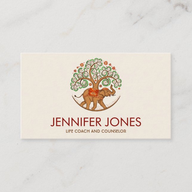 Elephant Tree of life  Business Card (Front)