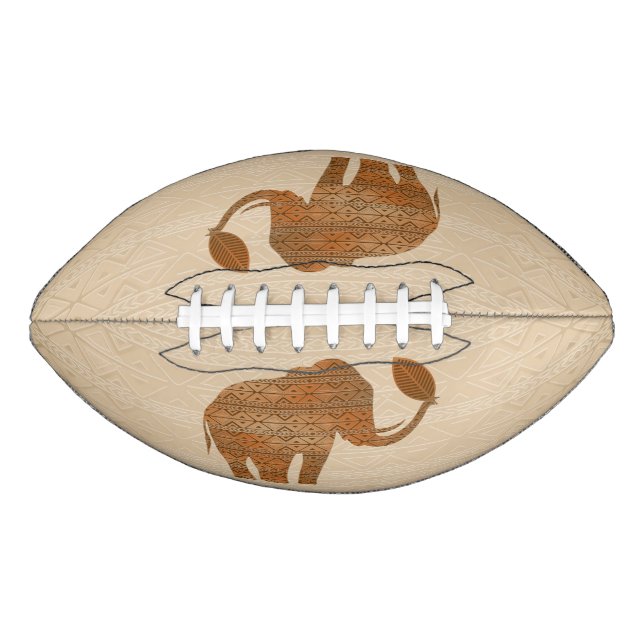 Elephant Tribal Art Design American Football (Front)