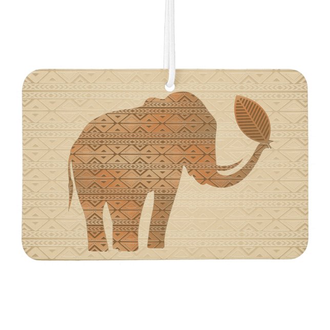 Elephant Tribal Art Design Car Air Freshener (Front)