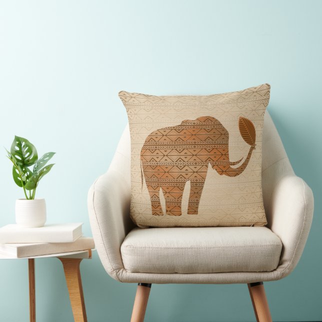 Elephant Tribal Art Design Cushion (Chair)