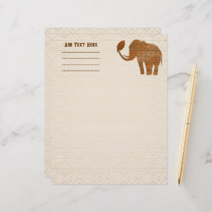 Elephant Tribal Art Design Custom Letterhead