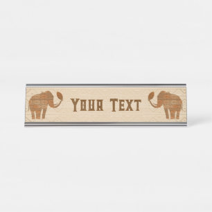 Elephant Tribal Art Design Desk Name Plate