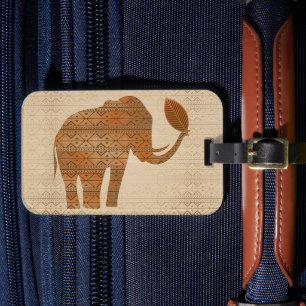 Elephant Tribal Art Design Luggage Tag