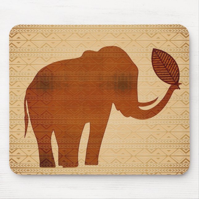 Elephant Tribal Art Design Mousepads (Front)