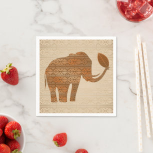Elephant Tribal Art Design Napkin