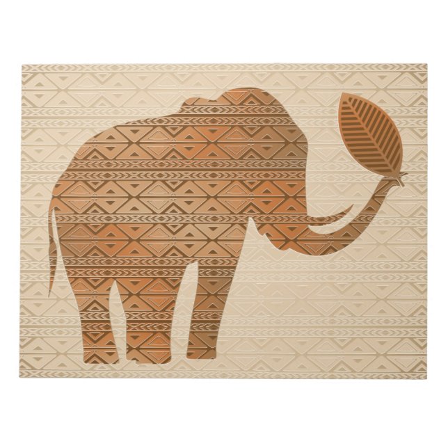 Elephant Tribal Art Design Notepad (Front)