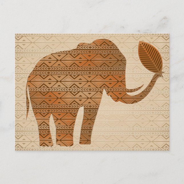 Elephant Tribal Art Design Postcards (Front)