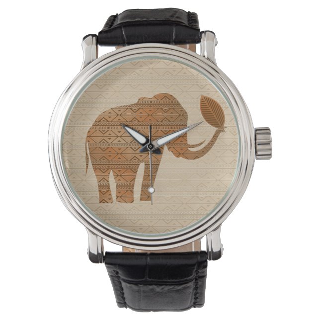 Elephant Tribal Art Design Watches (Front)