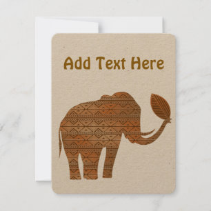 Elephant Tribal Environmental Desert invitations
