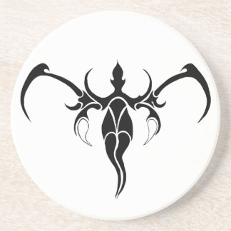 Elephant Tribal Tattoo - Black and white Coaster