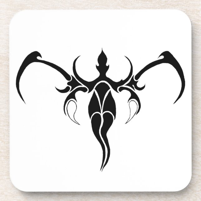 Elephant Tribal Tattoo - Black and white Coaster (Front)