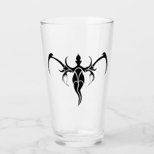 Elephant Tribal Tattoo - Black and white Glass