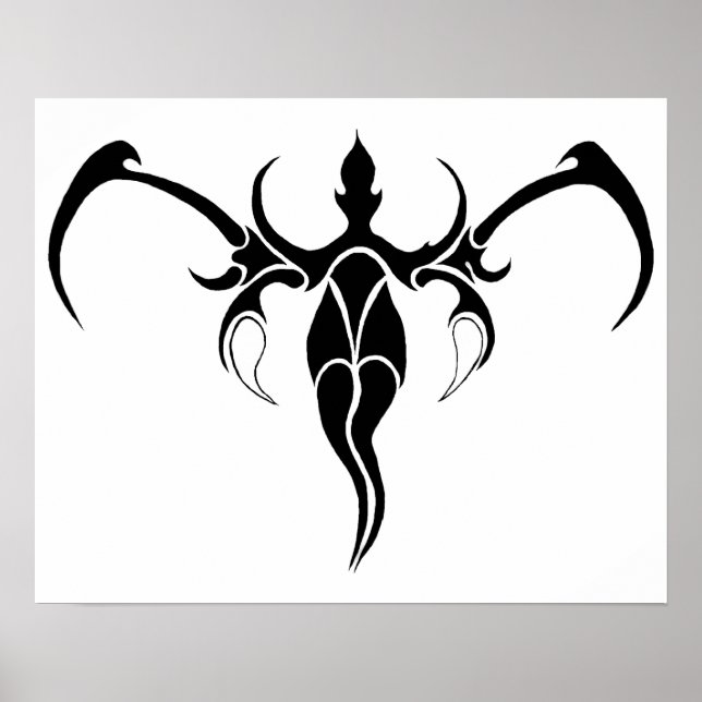 Elephant Tribal Tattoo - Black and white Poster (Front)