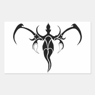 Elephant Tribal Tattoo - Black and white Rectangular Sticker