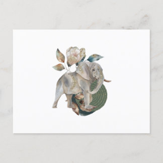 Elephant Tropical Animal Watercolor Postcard