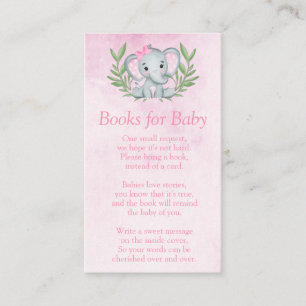 Elephant Tropical Summer Floral Books for Baby Enclosure Card