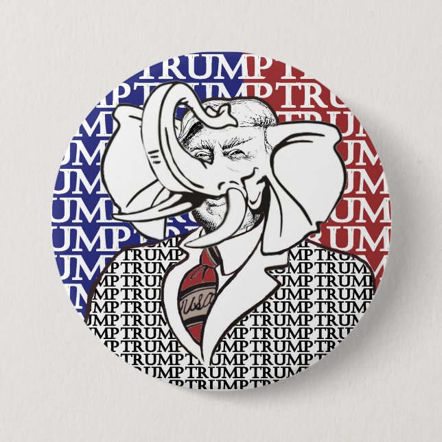 Elephant Trump 7.5 Cm Round Badge (Front)