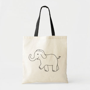 Elephant trunk up happy lucky cute simple art tote bag