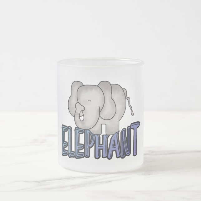 Elephant Tshirts and Gifts Frosted Glass Coffee Mug (Center)