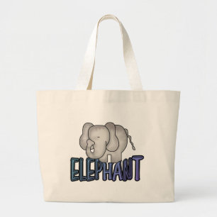 Elephant Tshirts and Gifts Large Tote Bag
