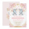 Elephant Twin Girls Baby Shower Pink Gold Floral