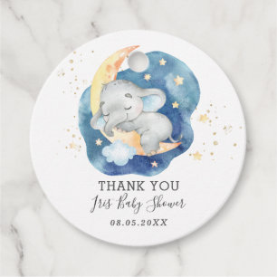 Elephant Twinkle Little Star Baby Boy Thank You Favour Tags