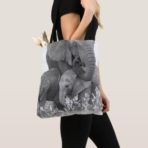 Elephant & Two Calves   Samburu Tote Bag