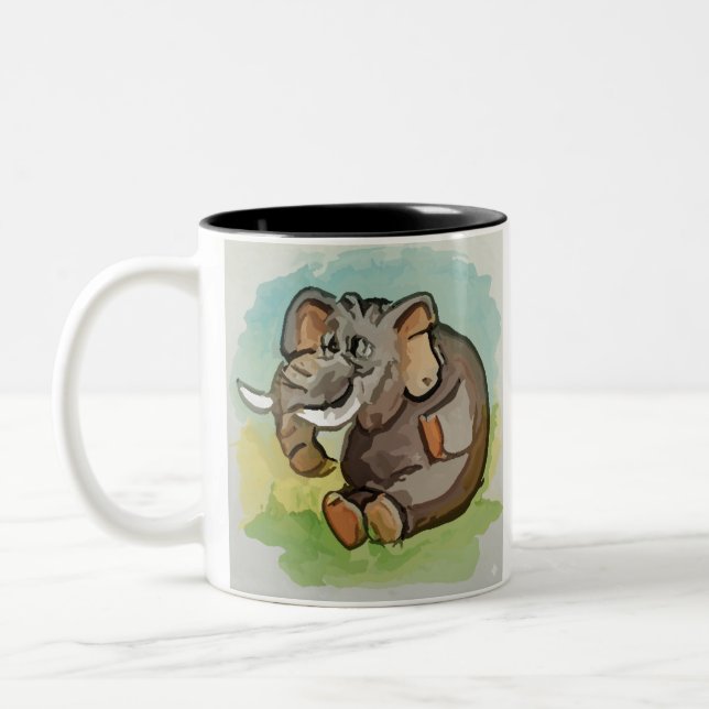 Elephant Two-Tone Coffee Mug (Left)