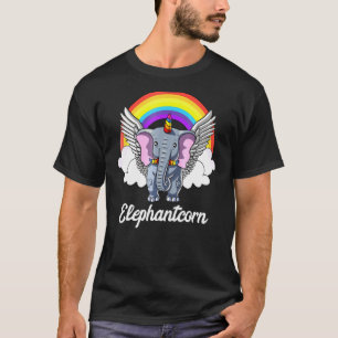Elephant Unicorn Magical Elephantcorn Rainbow T-Shirt