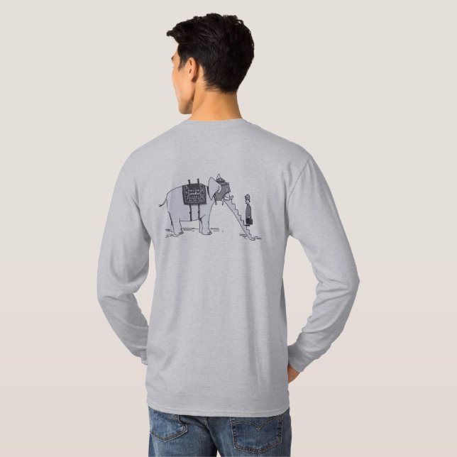 Elephant Upgrade men gray long sleeve shirt back (Back Full)