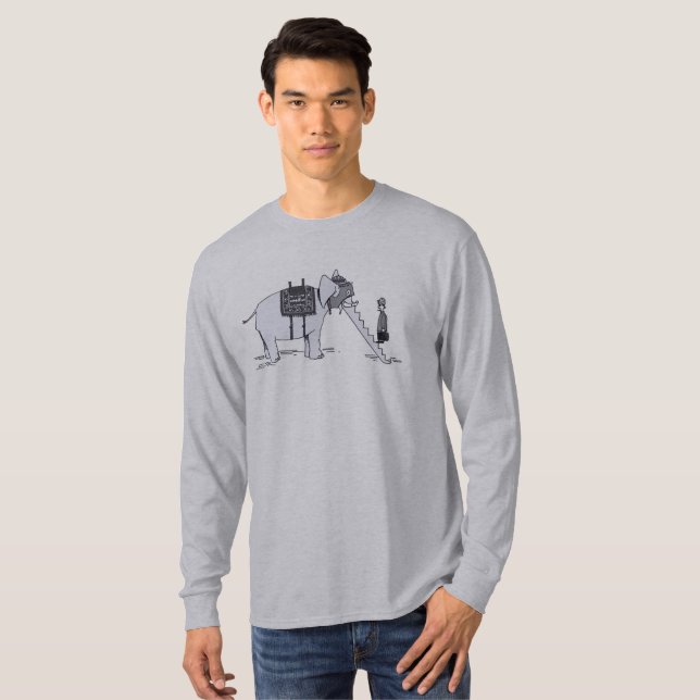 Elephant Upgrade men gray long sleeve T-shirt (Front Full)