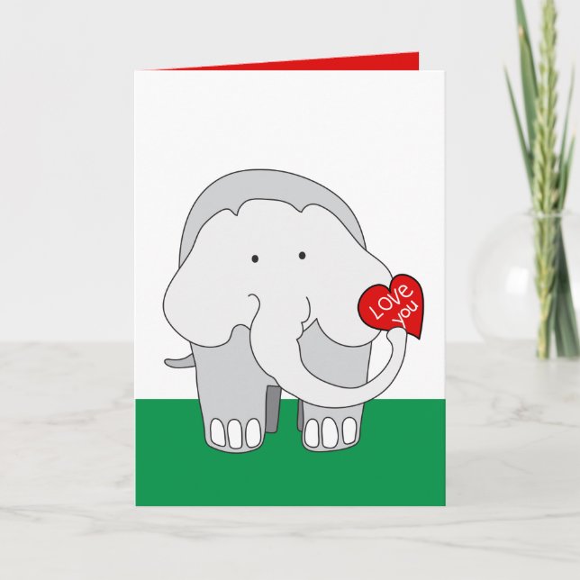 Elephant Valentine Card (Front)