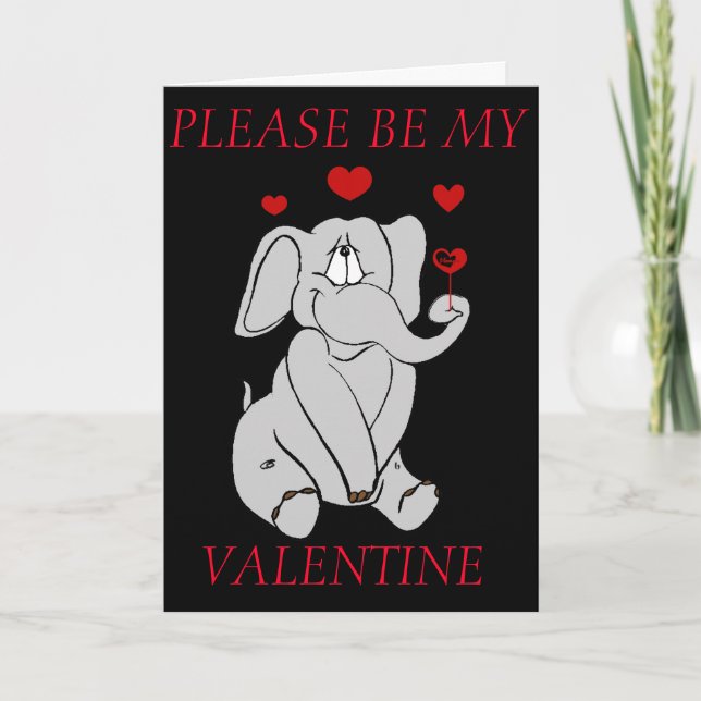 ELEPHANT VALENTINE GREETING CARD (Front)