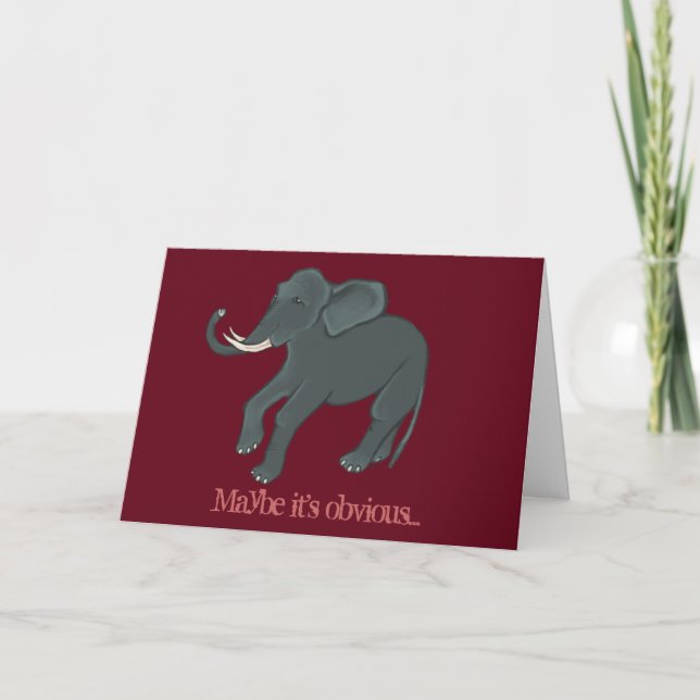 Elephant Valentine's Day Card (Front)