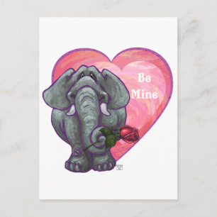 Elephant Valentine's Day Holiday Postcard