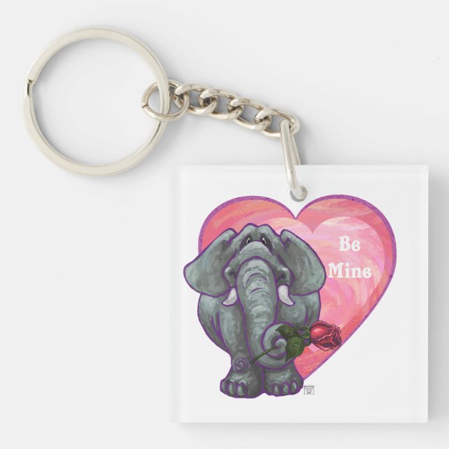 Elephant Valentine's Day Key Ring (Front)
