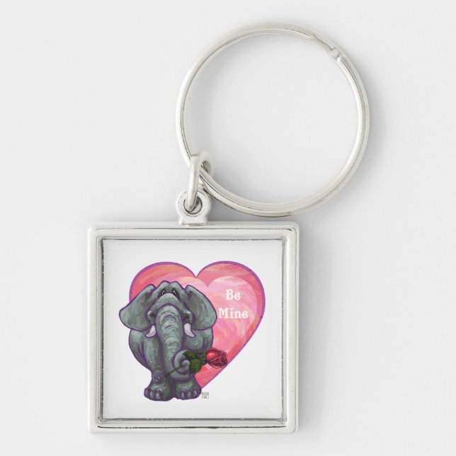 Elephant Valentine's Day Key Ring (Front)