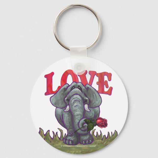 Elephant Valentine's Day Key Ring (Front)