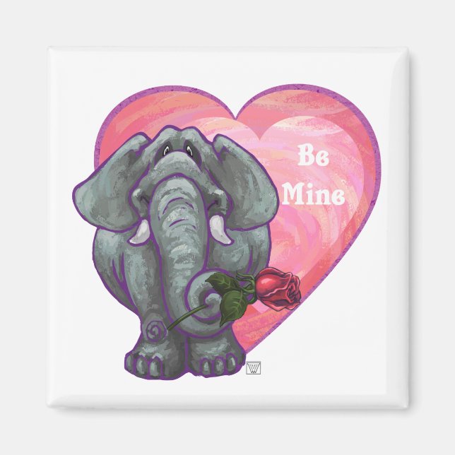 Elephant Valentine's Day Magnet (Front)